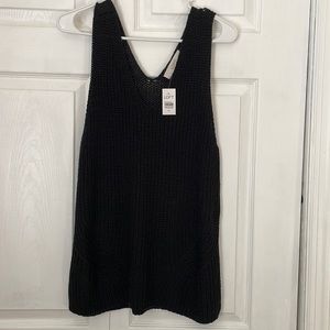 Loft black knit tank style sweater - XL - NWT